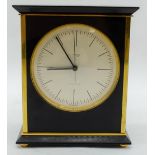 A VINTAGE HERMES OF PARIS PRECISION MANTEL CLOCK with silvered dial. 19 cm x 14 cm.