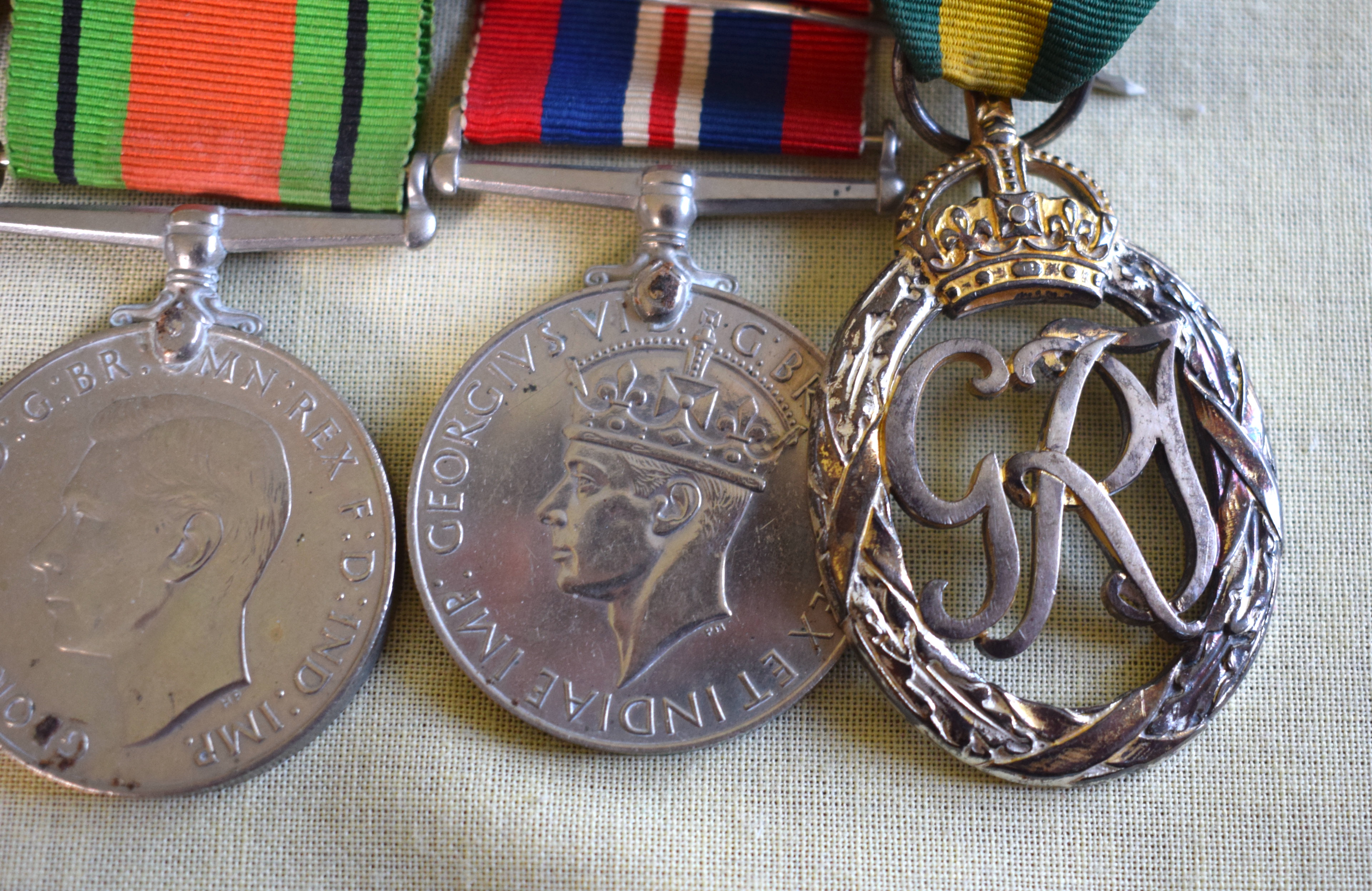 TWO WWII MEDAL GROUPS including territorial, with original ribbons. (10) - Image 3 of 8