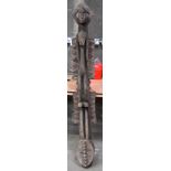 AN AFRICAN TRIBAL BAMANA MOSSI TYPE HEAD DRESS. 180 cm high.