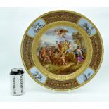 A LARGE LATE 19TH CENTURY VIENNA PORCELAIN DEEP BOWL painted with classical scenes and figures merry