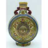 A 19TH CENTURY AUSTRIAN ENAMELLED ARTS AND CRAFTS ENAMELLED GLASS VASE Attributed to Lobmeyr, painte