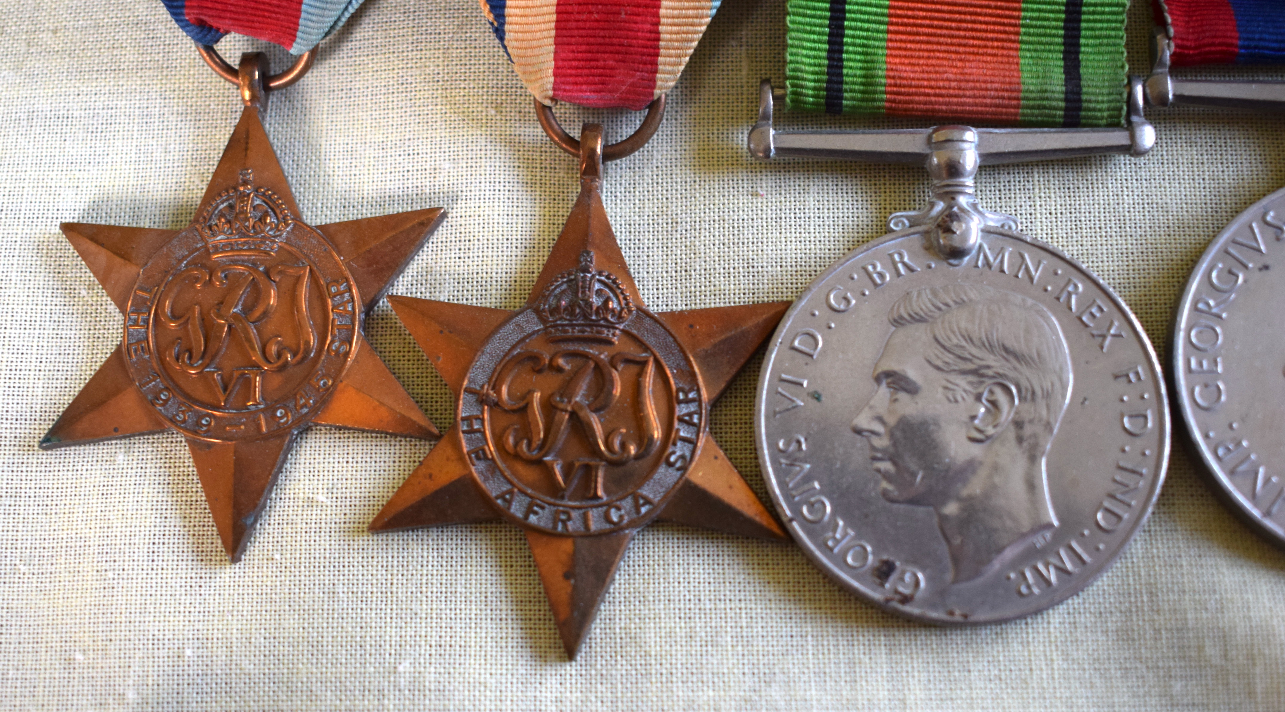 TWO WWII MEDAL GROUPS including territorial, with original ribbons. (10) - Image 2 of 8