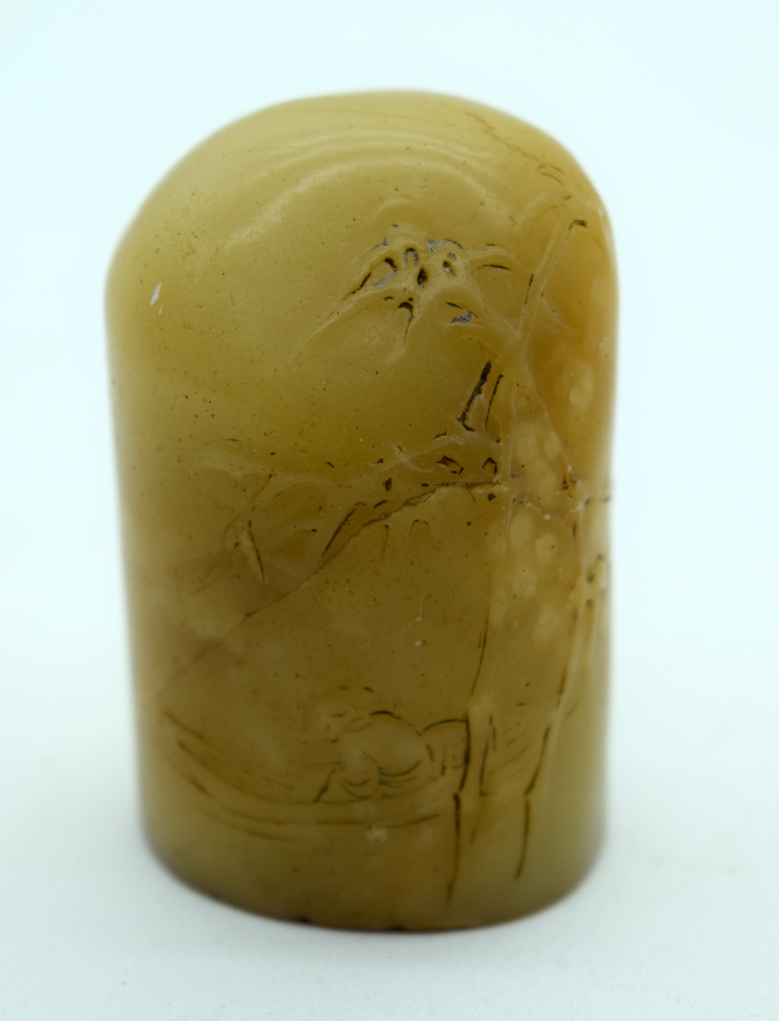 AN EARLY 20TH CENTURY CHINESE CARVED JADE SEAL Late Qing/Republic, decorated with landscapes and cal