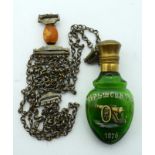 A VERY UNUSUAL 19TH CENTURY RUSSIAN OTTOMAN (RUSSO-TURKISH) WAR SCENT BOTTLE enamelled with arms upo