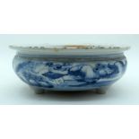 AN EARLY 18TH CENTURY CHINESE BLUE AND WHITE PORCELAIN CENSER Yongzheng, painted with landscapes. 20