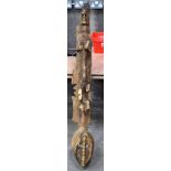 AN AFRICAN TRIBAL BAMANA MOSSI TYPE HEAD DRESS. 142 cm high.