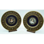A FINE PAIR OF LATE 19TH CENTURY FISCHER & MIEG PORCELAIN CABINET PLATES probably decorated in the E