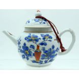 AN 18TH CENTURY CHINESE EXPORT PORCELAIN TEAPOT AND COVER Qianlong, enamelled with vases and foliage