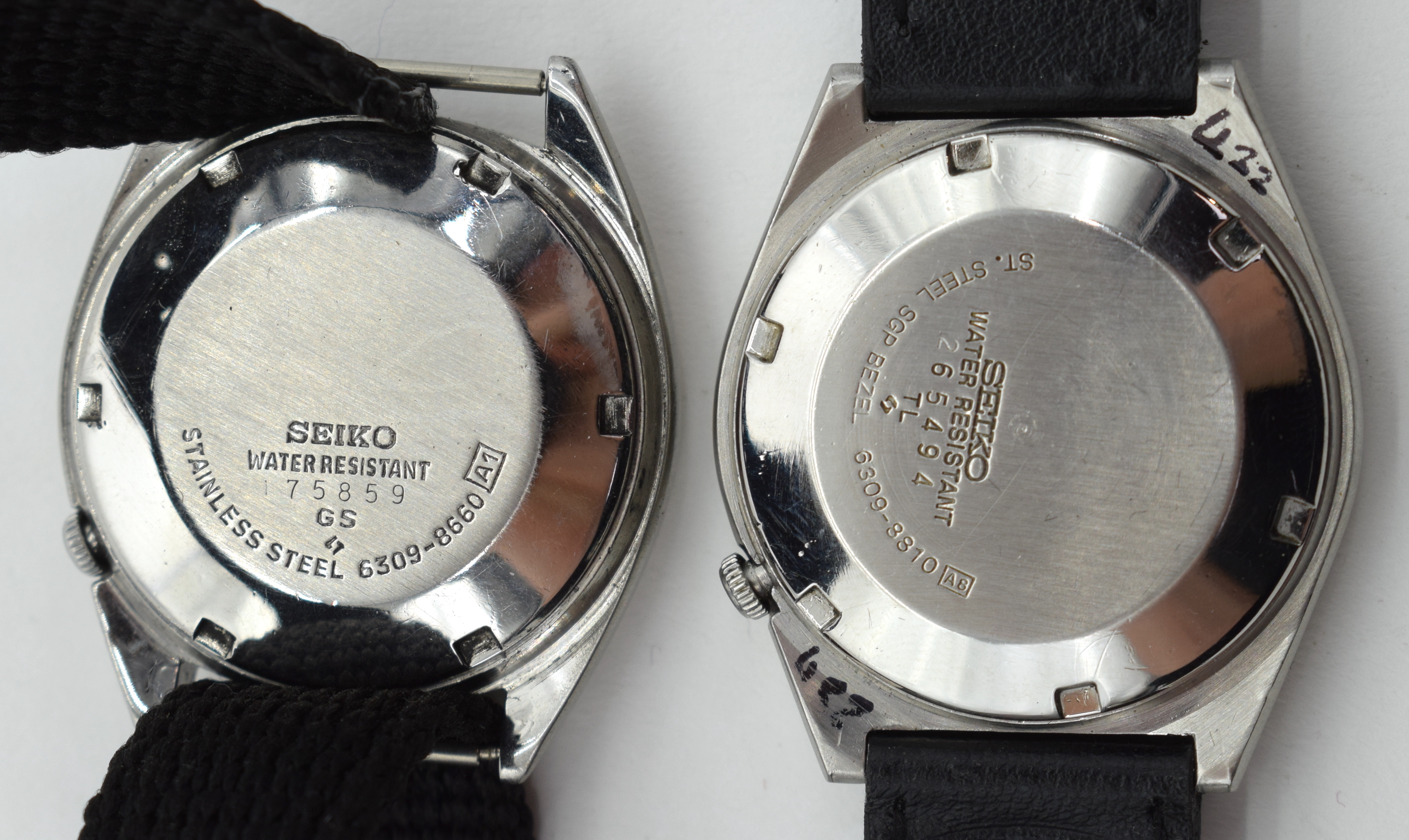 TWO VINTAGE SEIKO MICKEY MOUSE CHROME WRISTWATCHES one with Arabic calendar aperture. 3.5 cm wide. ( - Image 2 of 2