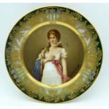 A LATE 19TH CENTURY VIENNA PORCELAIN CABINET PLATE painted with figures upon a rich gilded ground. 2