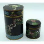 TWO EARLY 20TH CENTURY CHINESE CLOISONNE ENAMEL BOXES AND COVERS Late Qing/Republic. Largest 16 cm x