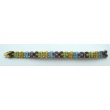 A 1970S SILVER GILT TUTTI FRUITY BRACELET. 27 cm long.