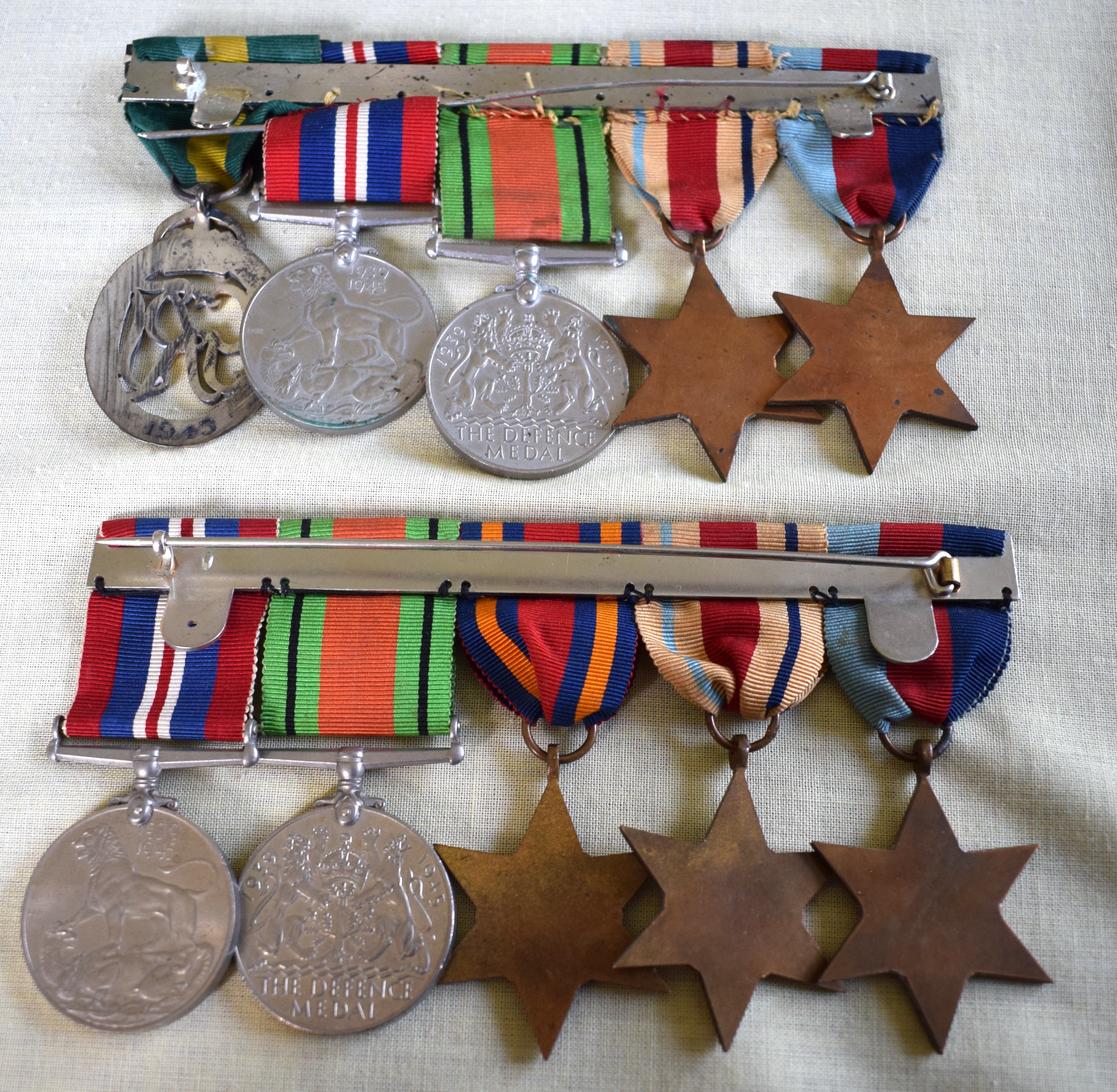 TWO WWII MEDAL GROUPS including territorial, with original ribbons. (10) - Image 6 of 8