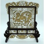 A FINE 19TH CENTURY CHINESE CANTON CARVED IVORY AND BOXWOOD SCHOLARS SCREEN formed with a dragon amo