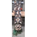 AN AFRICAN TRIBAL CARVED WOOD EPA HEAD DRESS. 150 cm x 30 cm.