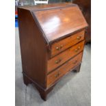 A GEORGE III STYLE MAHOGANY BUREAU. 97 cm x 40 cm.