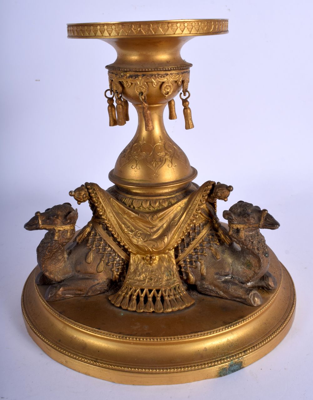 A LATE 19TH CENTURY FRENCH EGYPTIAN REVIVAL GILT METAL TABLE CENTREPIECE formed with recumbent camel - Image 2 of 4