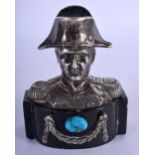 A RARE 19TH CENTURY EUROPEAN SILVER BUST OF NAPOLEON C1905 by Berthold Muller. 287 grams overall. 10