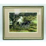 A framed watercolour by Edward Dowden "Cows under a " 24 x 34cm .