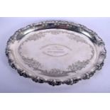 AN ANTIQUE CONTINENTAL TRAY. 664 grams. 40 cm x 30 cm.