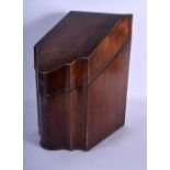 A GEORGE III MAHOGANY KNIFE BOX with box wood inlay. 42 cm x 18 cm.