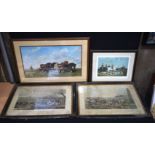 A collection of framed horse related prints 36 x 63cm (4)