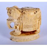 AN 18TH/19TH CENTURY CHINESE CARVED IVORY FIGURE OF AN ELEPHANT Qing, possibly a chess piece. 4.5 cm