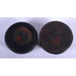 TWO ANTIQUE CONTINENTAL BOXES. Largest 7.5 cm diameter. (2)