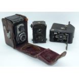 Three vintage cameras Ciro flex, Kodak and another (3).