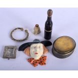 AN ANTIQUE NOVELTY COMBINATION BOTTLE together with a George III snuff box etc. (6)