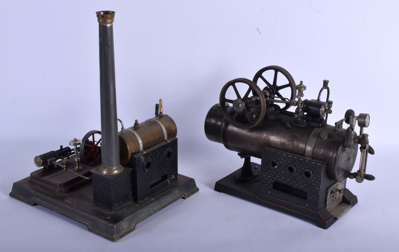 TWO VINTAGE SCRATCH BUILT ENGINES. Largest 34 cm x 18 cm. (2) - Image 2 of 2