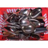 A QUANTITY OF SILVER PLATED FLATWARE etc. (qty)