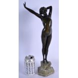 European School (C1920) Bronze, Standing nude female. 42 cm high.