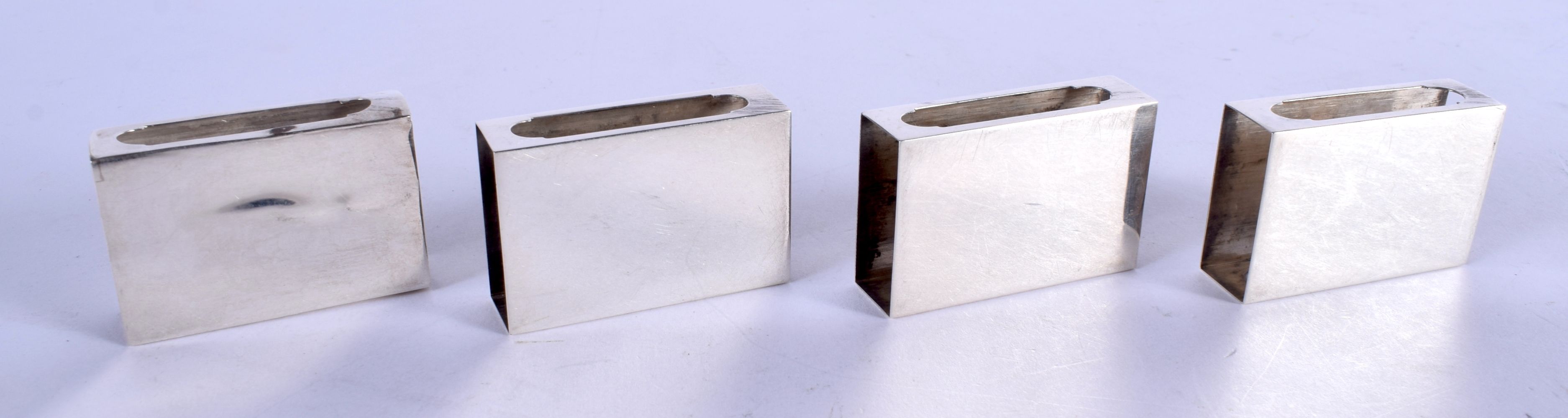 FOUR SILVER MATCHBOX HOLDERS. 42 grams. 4.5 cm x 3 cm. (4) - Image 2 of 2