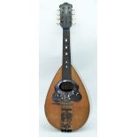 An antique Gennaro Maglioni mandolin with Mother of Pearl inlay 60cm .