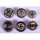 SIX GERMAN ENAMELLED BADGES. (6)