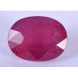 A LOOSE RUBY approx 2.5 cts. 0.9 cm x 0.4 cm.