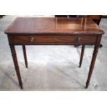 A GEORGE III SINGLE DRAWER WRITING TABLE. 76 cm x 45 cm.