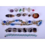 AN ANTIQUE BLUEJOHN BRACELET together with thimbles etc. (qty)