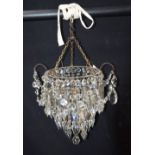 A Crystal glass chandelier 52cm .