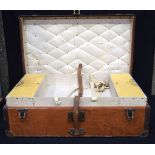 A large Louis Vuitton leather suitcase 30 x91 x 54 cm