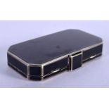 AN ART DECO SILVER AND ENAMEL COMPACT with unusual pull out drawers. 133 grams. 7 cm x 4.5 cm.