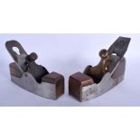 TWO VINTAGE CARPENTRY PLANES one stamped Spiers Ayr. Largest 18 cm wide. (2)