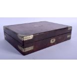 AN ANTIQUE WALNUT CASED INSTRUMENT SET with fitted interior. 21 cm x 18 cm.