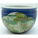 A Chinese Planter decorated with workers in the paddy fields and weavers.15 x 20cm.