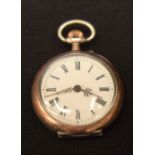 AN ANTIQUE MINIATURE FOB WATCH. 2.5 cm diameter.