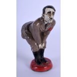 A CONTEMPORARY COLD PAINTED METAL HITLER PIN CUSHION. 12 cm high.