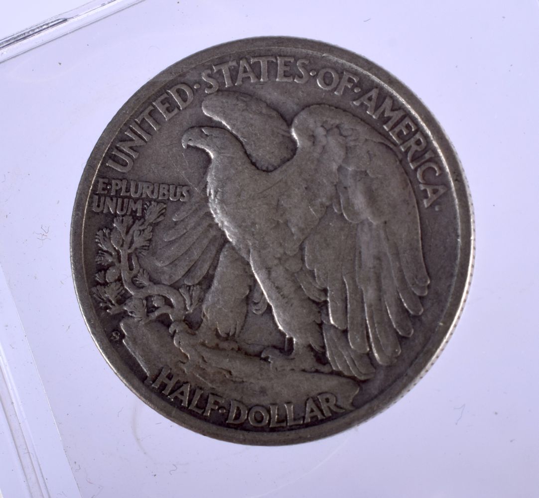 AN AMERICAN D MINT SILVER LIBERTY HALF DOLLAR COIN. - Image 3 of 3