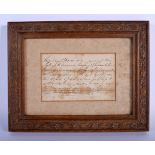 A CHARMING MID 18TH CENTURY FRAMED HAND WRITTEN LETTER C1745 discussing the gift of a snuff box. Ima