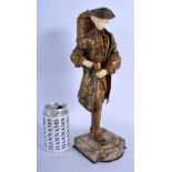 French School (19th Century) Bronze and ivory male, modelled roaming holding a cup. 35 cm high.